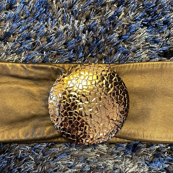 Vintage black leather clasp belt - Picture 6 of 6